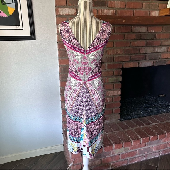Etro Floral Paisley Print Sleeveless Midi Dress Sz 6 - Picture 7 of 10